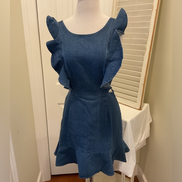 Sugarlips Dresses & Skirts - Sugarlips Dark Blue Denim Ruffle Dress